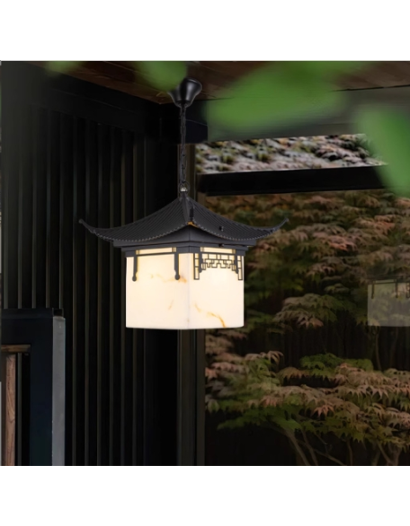 Outdoor pendant light waterproof new chinese garden light